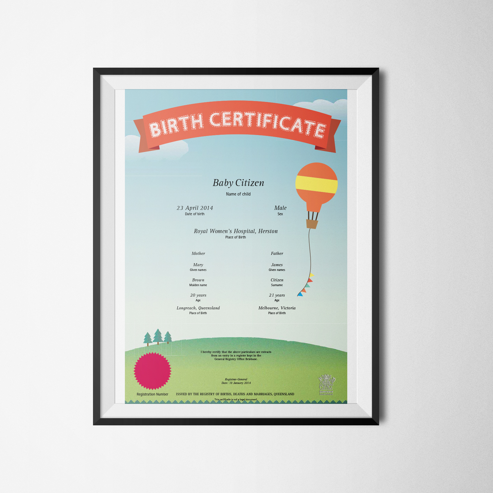 Commemorative Birt Certificate 
